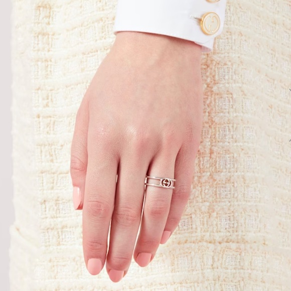 NWB GUCCI INTERLOCKING THIN OPEN BAND - Picture 3 of 16